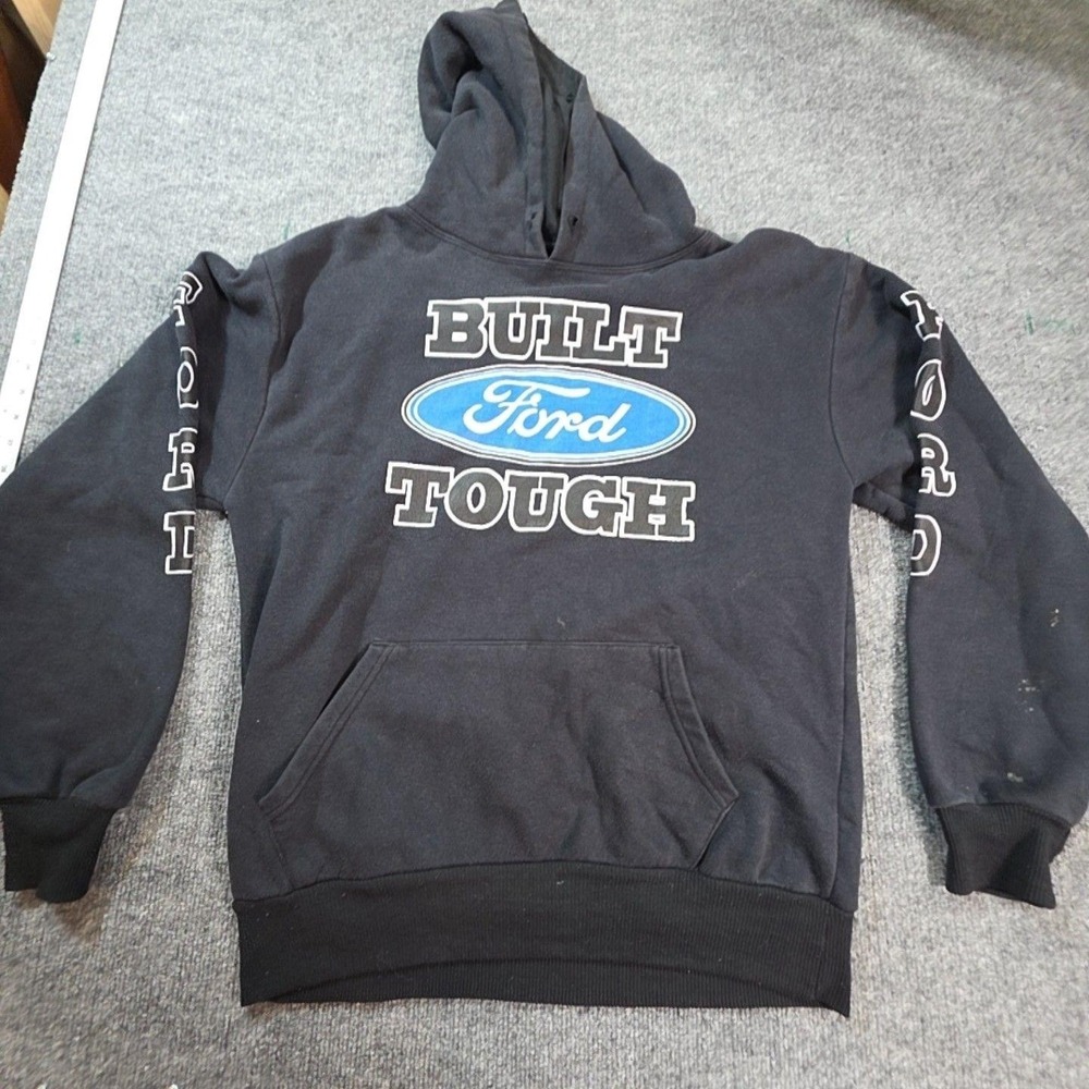 King Tut Hoodie Mens Large Black Pullover Fleece Ford Built Tough Logo Graphic